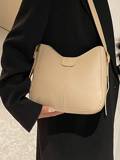 Женская сумка, стильная, через плечо, эко - кожа, повседневная — EA7-LADYBAG-БЕЖЕВ