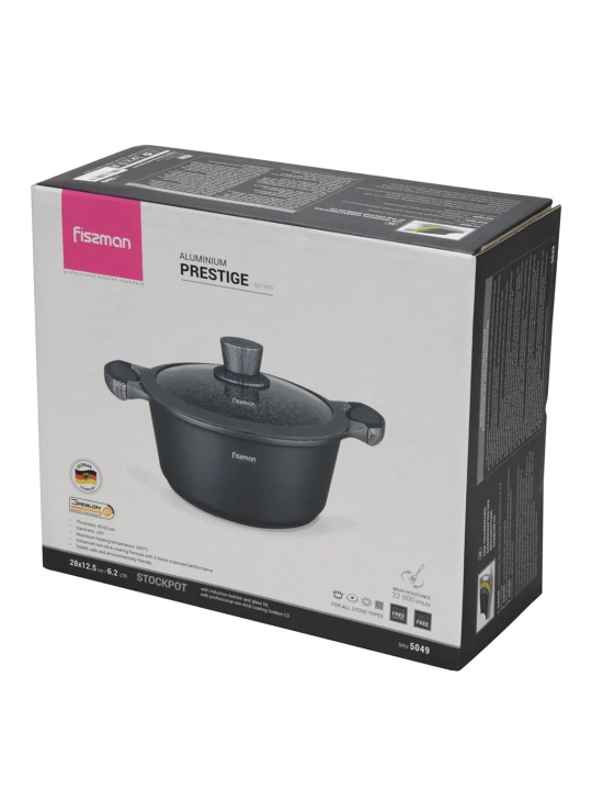 FISSMAN PRESTIGE 5049 28x12,5 sm 6,2 litrli alyuminiy kastryulya