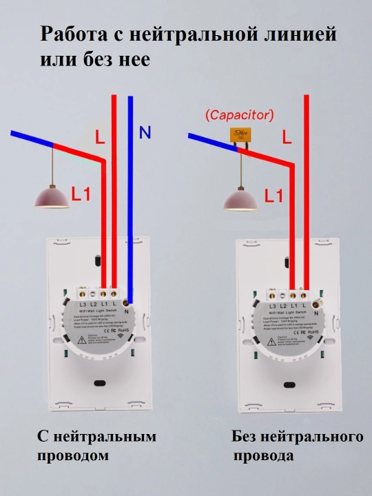 Aqlli sensorli Wi-Fi+RF 433MHz yorug‘lik kaliti, Tuya Smart Life