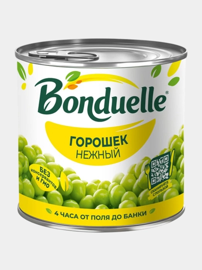 Зеленый горошек Bonduelle нежный, 400 гр — БЕКАЛЕЯ-P022747