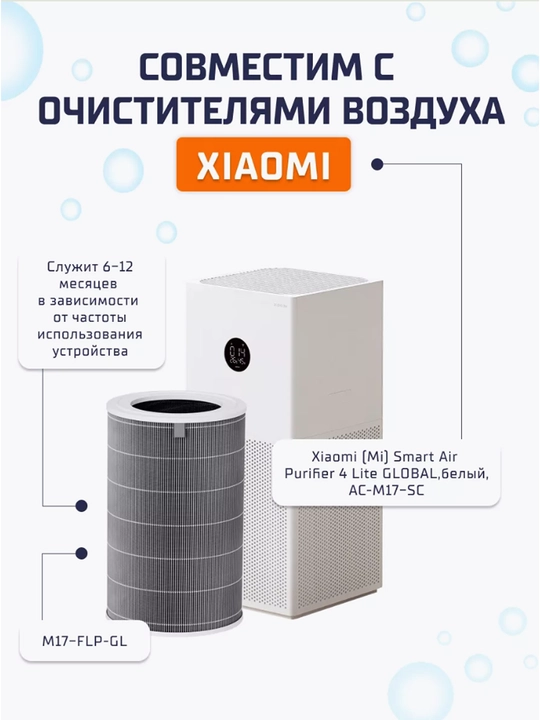 Фильтр для очистителя воздуха Xiaomi Elite, 4 Pro, 4 Lite, 4 Compact, Mijia 6, Evaporative