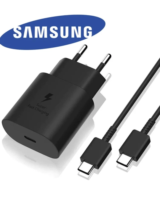 Samsung 25W PD zaryadlovchi + Type-C 5A kabel, tez zaryadlovchi adapter