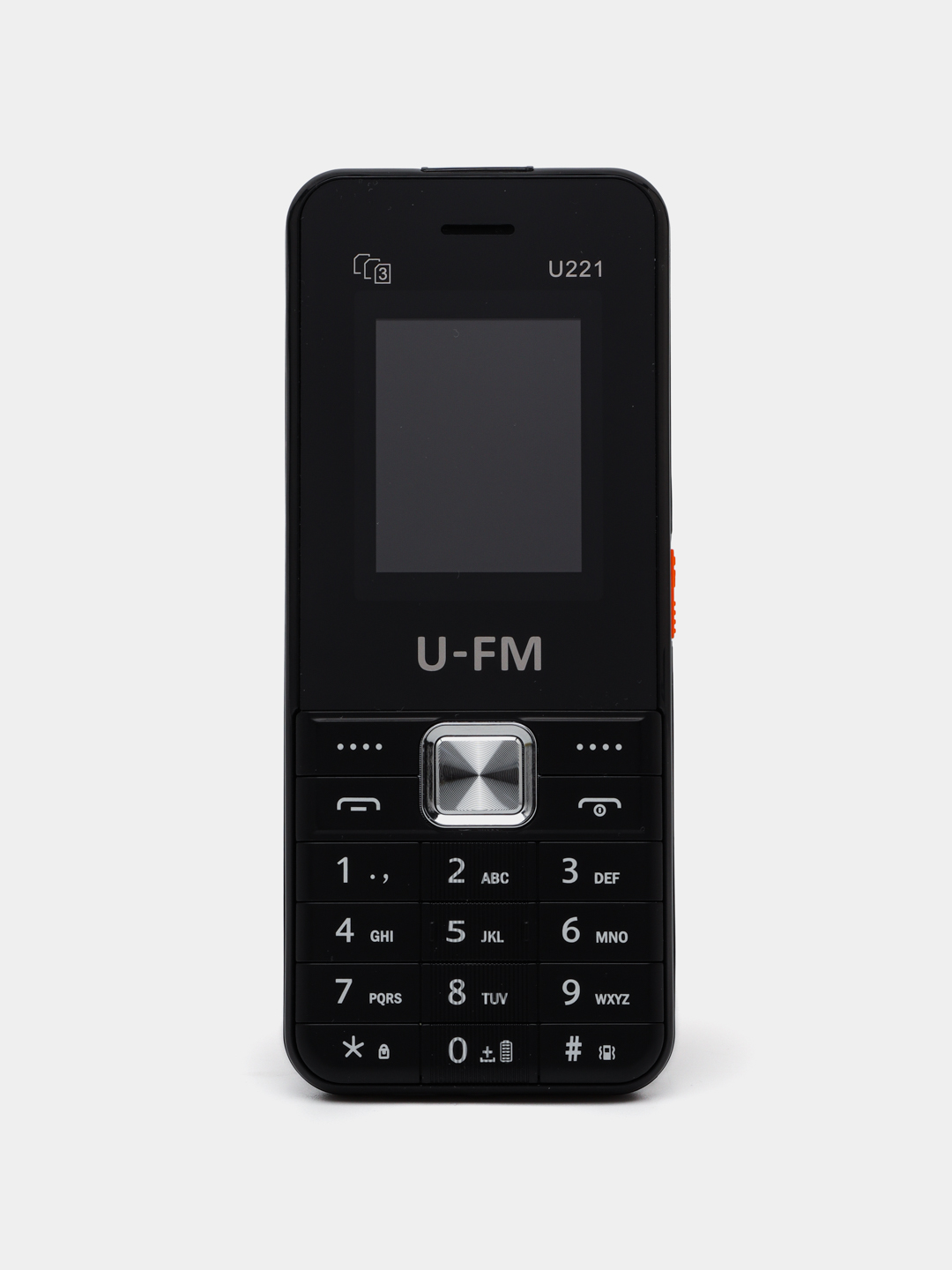 Tugmali telefon U-FM Mobile U221, IMEI kartaning 3 sim raqami ro‘yxatdan o‘tkazilgan, FM radio, 1800 mAh + zaryadka