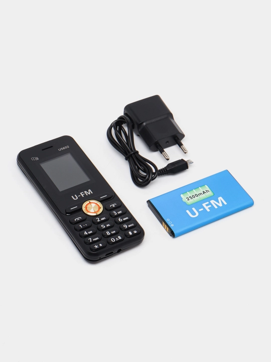 Tugmali telefon U-FM Mobile U5602, oddiy telefon FM radio 1800 mAh