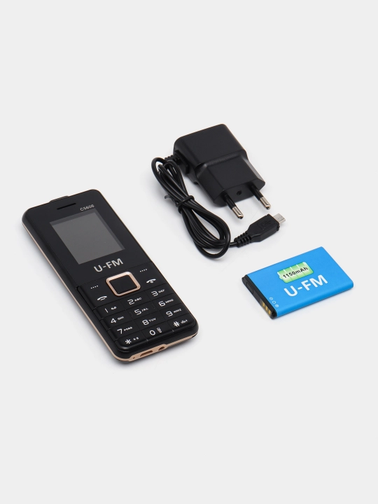 U-FM Mobile C5606 tugmali telefoni, oddiy FM radio telefoni, 2 ta SIM karta, kamera
