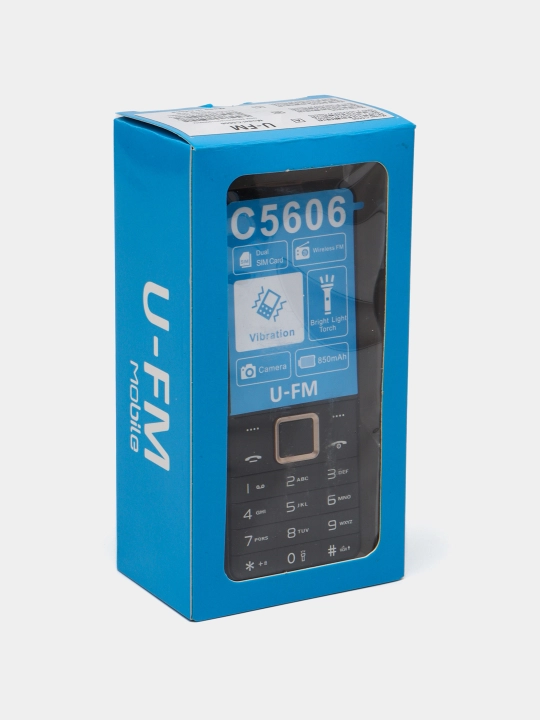 U-FM Mobile C5606 tugmali telefoni, oddiy FM radio telefoni, 2 ta SIM karta, kamera