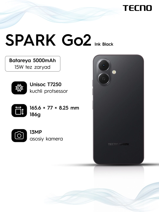 Смартфон Tecno Spark Go 2, Android 15 + HiOS 15, быстрая зарядка, 5000 mAh - 