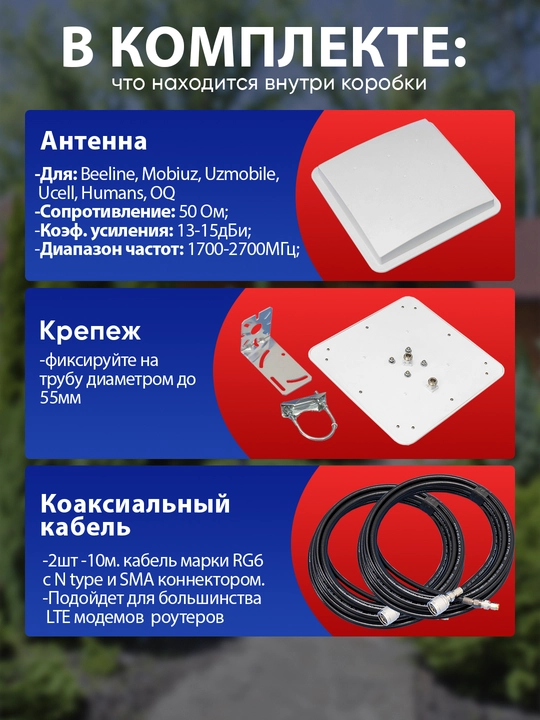 GSM 3G 4G LTE Антенна усилитель интернета для модемов, роутеров и репитеров
