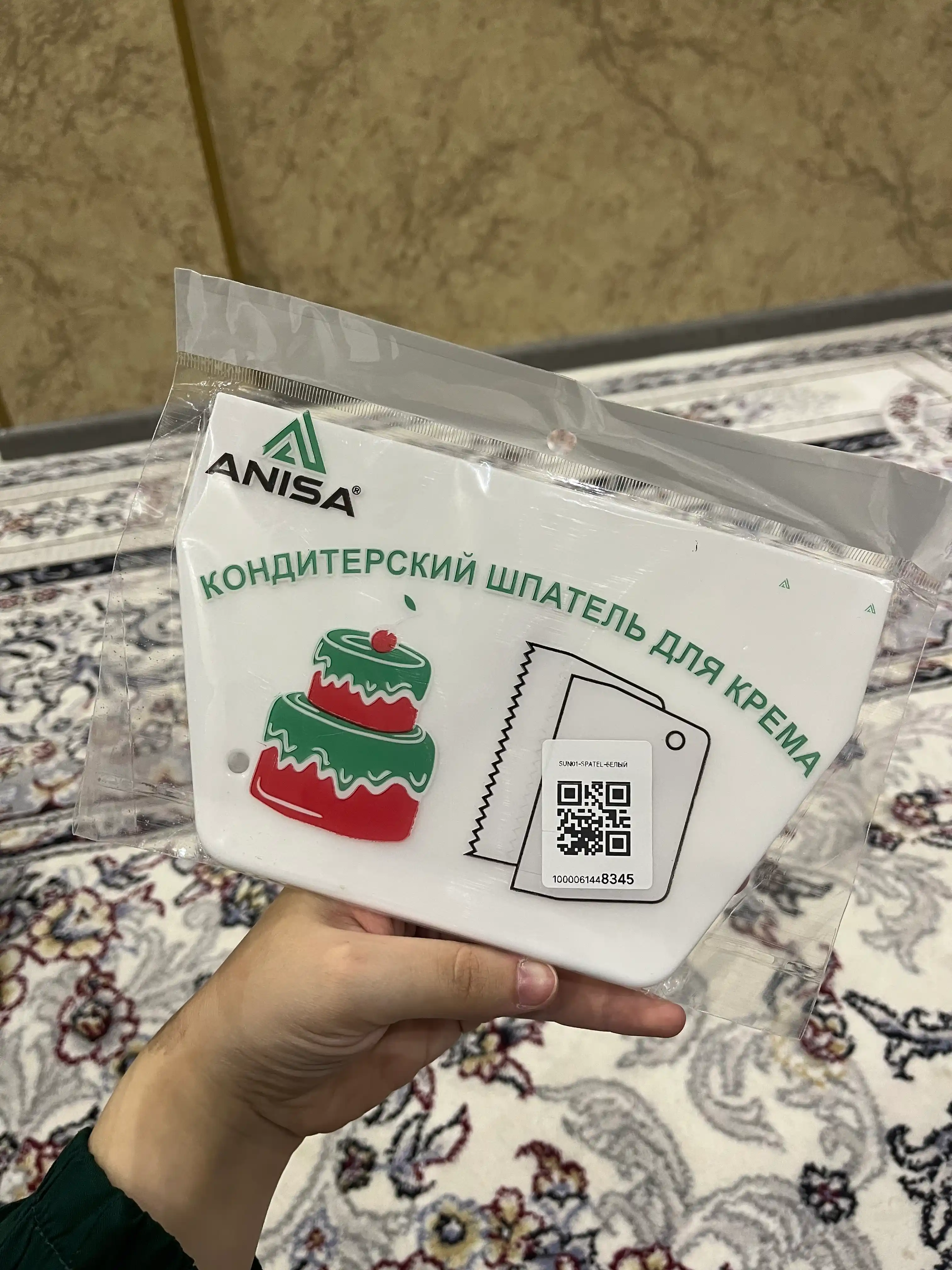 Konditer shpateli – tishli va silliq, plastmassa, tort va desertlar uchun