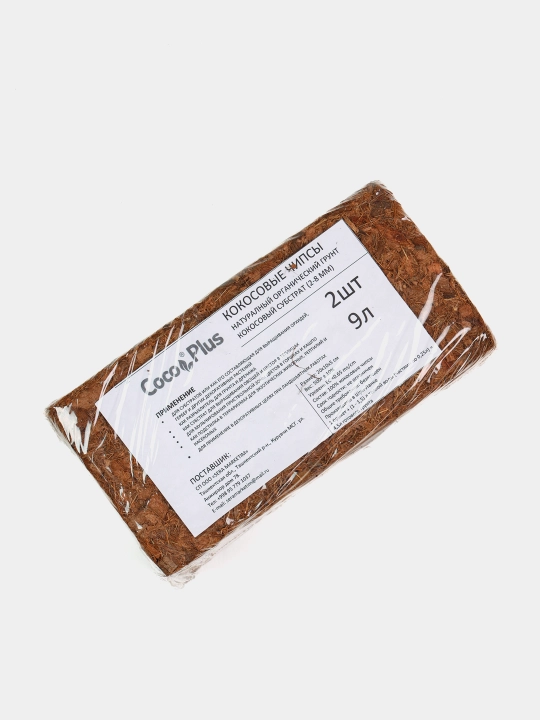 Kokos chipslari Coco Plus preslangan, tabiiy, organik substrati