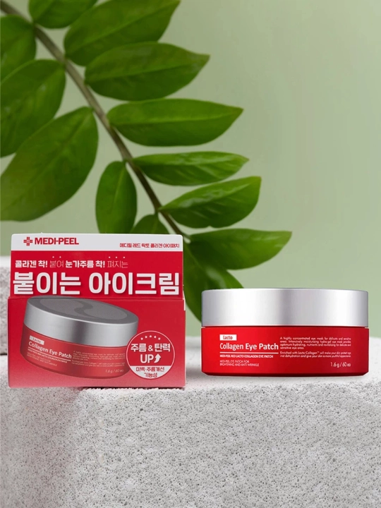 Kollagenli yoshartiruvchi patchlar, MEDIPEEL+, Red Lacto Collagen Eye Patch, 60 dona