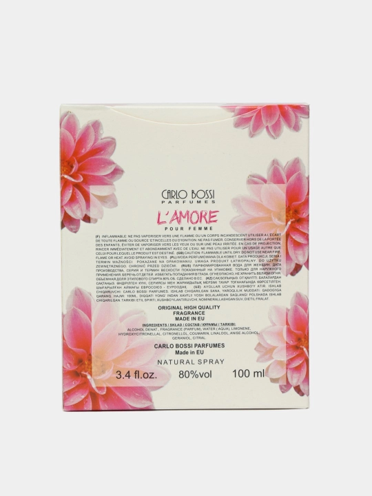 Parfyumlangan suv Carlo Bossi L'amore ayollar uchun, 100 ml