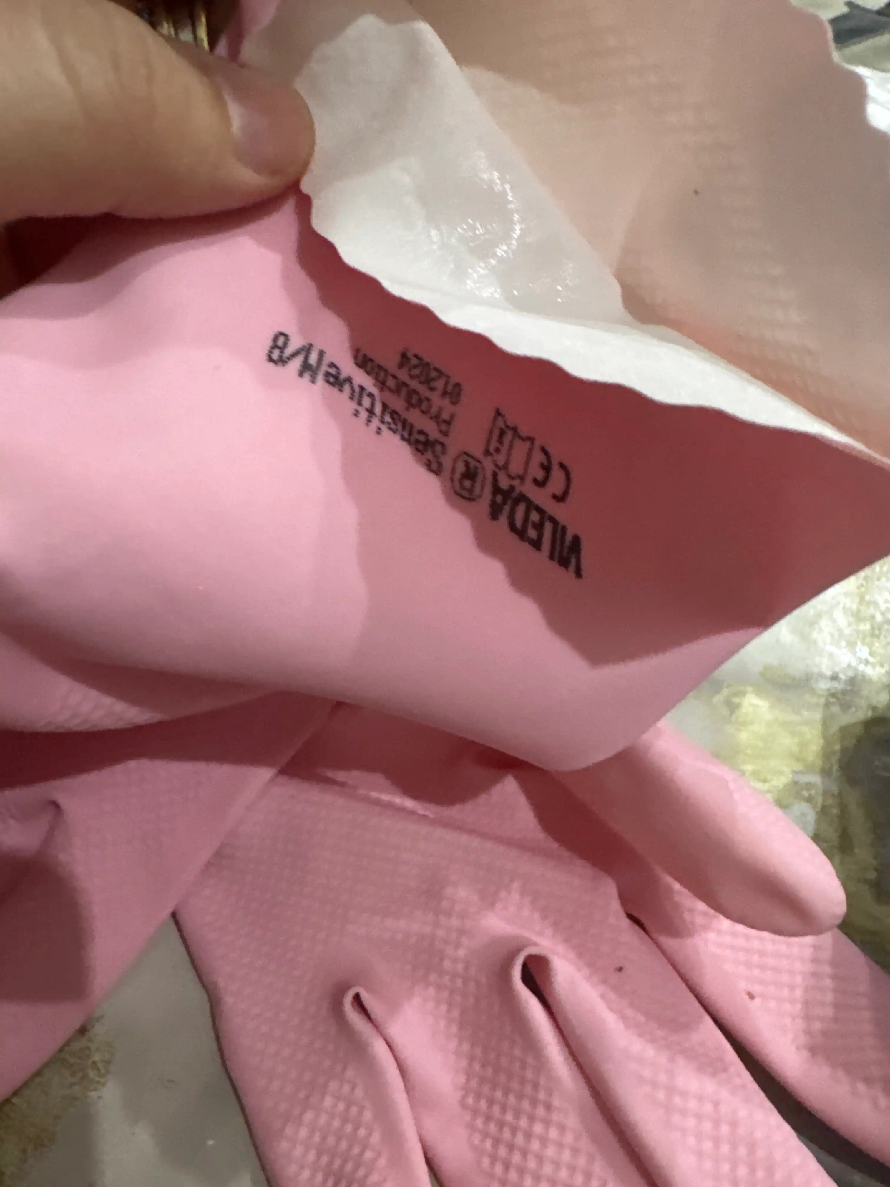 Vileda Sensitive Comfort Plus lateks qolqoplari, sezgir teri uchun, olcham M, 1 juft