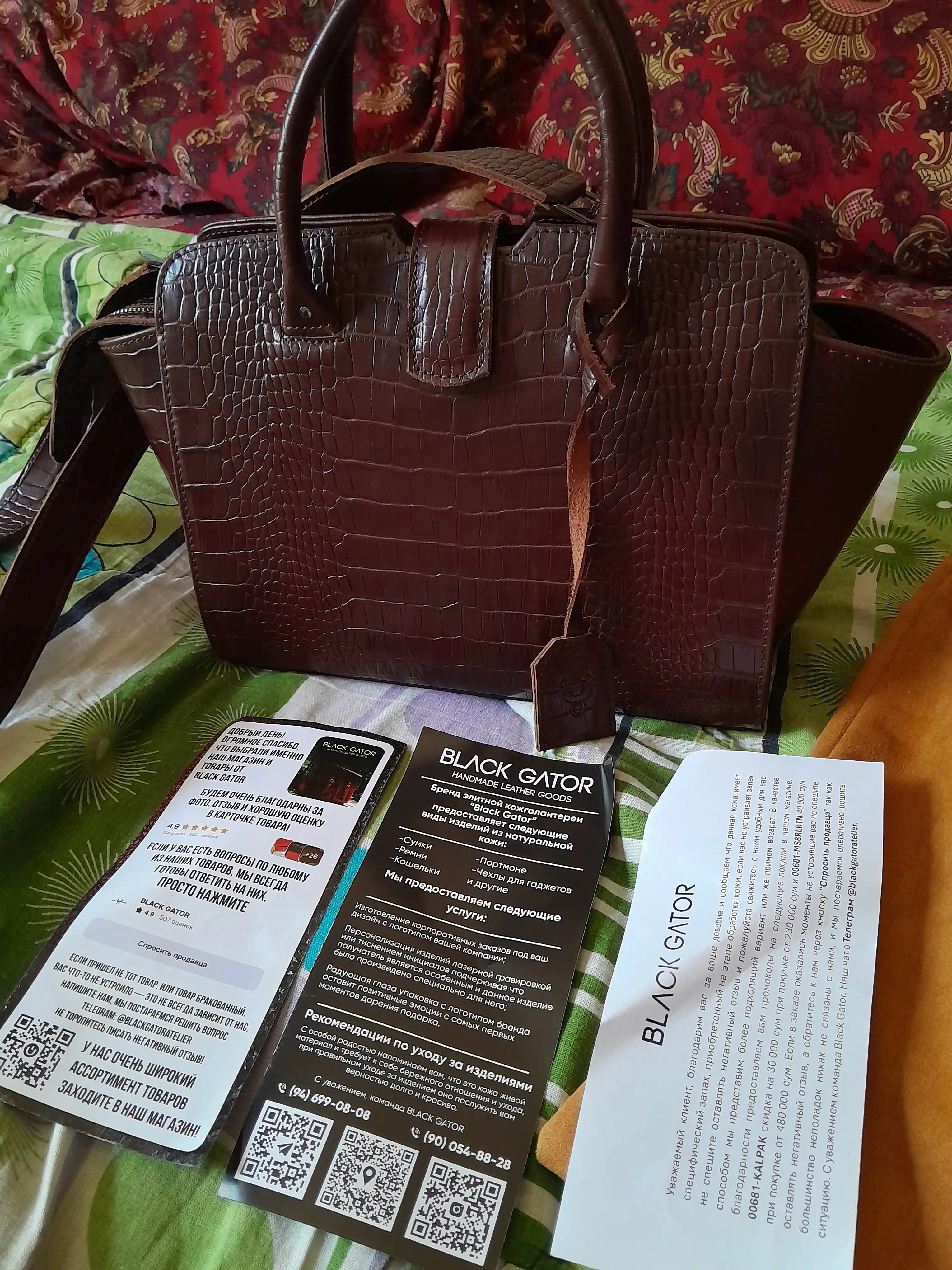 Ayollar sumkasi tabiiy charmdan Black Gator