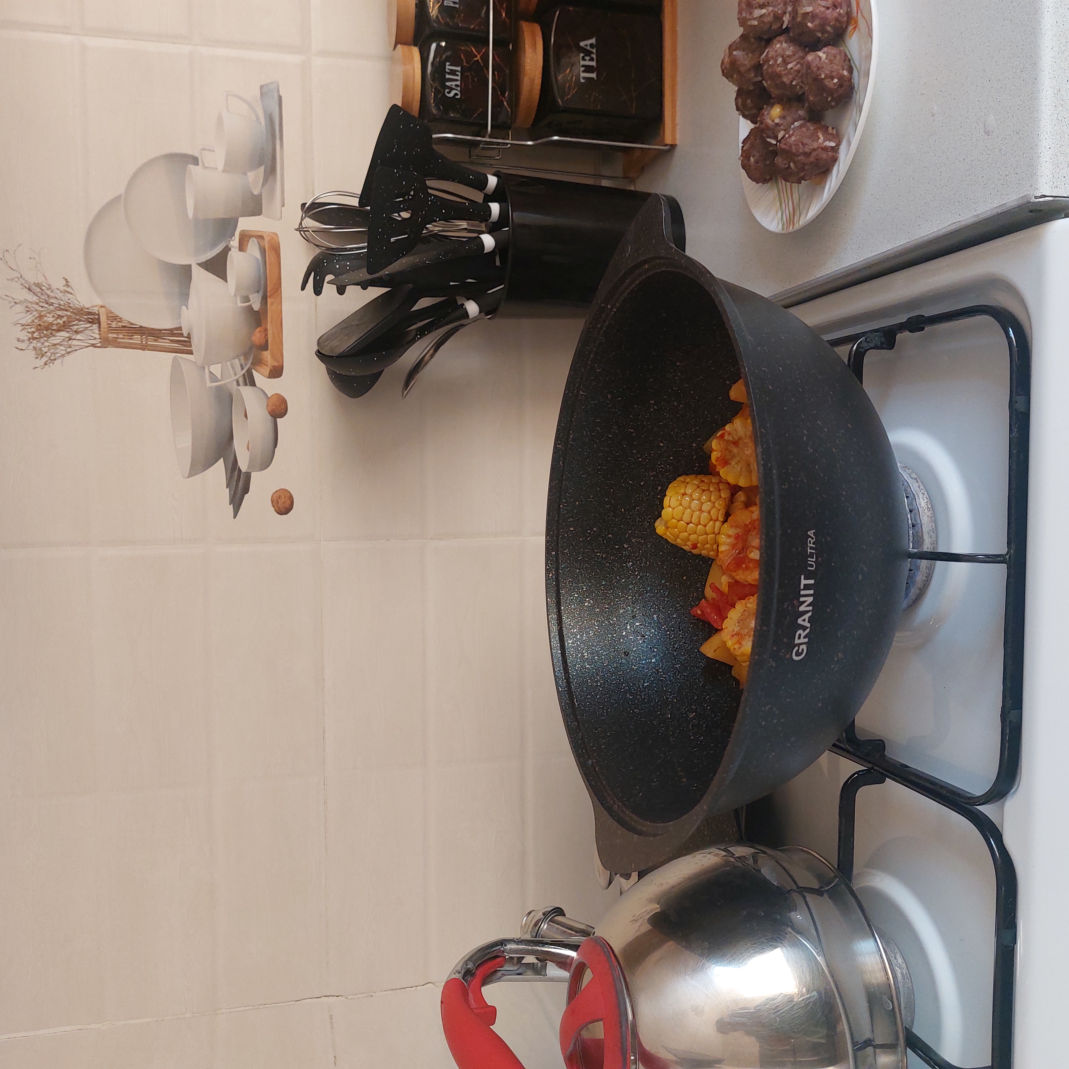 Казан для плова Kukmara Granit Ultra, со стеклянной и не стеклянной крышкой 
