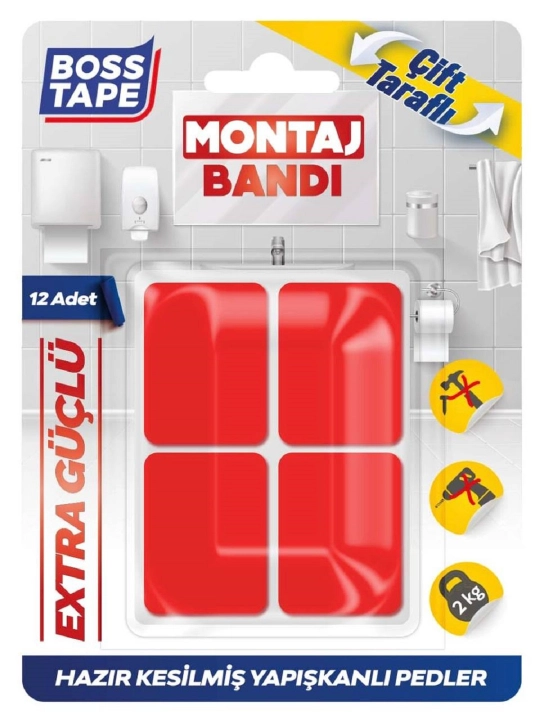 Ikkita tomonli silikonli akril montaj lentasi, eni 18 mm, uzunligi 2 metr - 