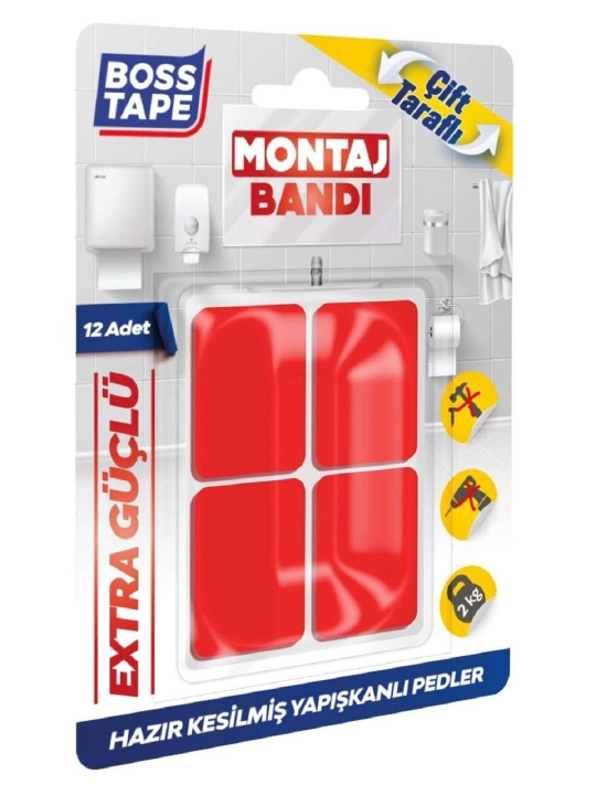 Ikkita tomonli silikonli akril montaj lentasi, eni 18 mm, uzunligi 2 metr