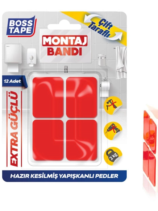 Ikkita tomonli silikonli akril montaj lentasi, eni 18 mm, uzunligi 2 metr