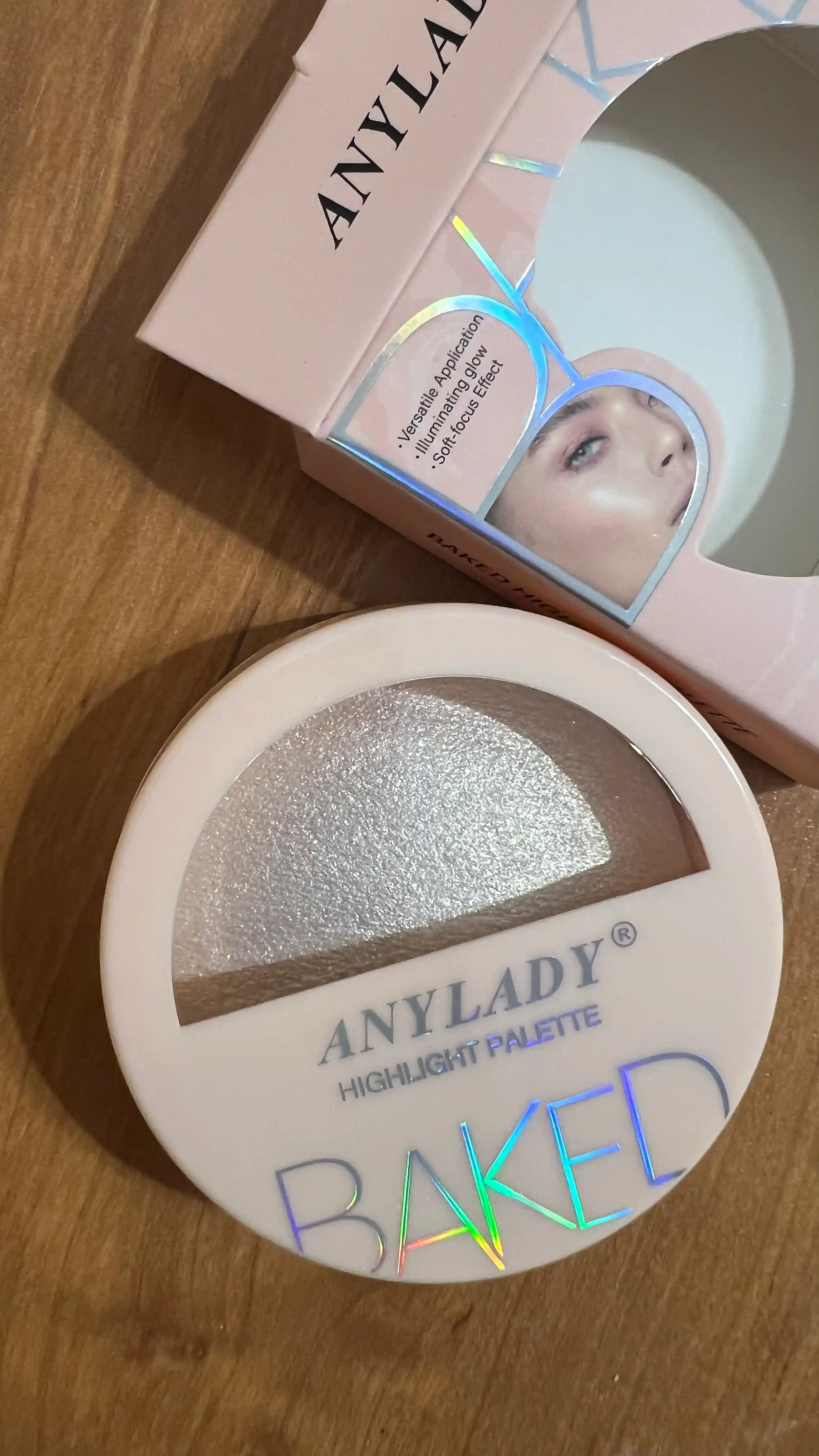 Запеченный хайлайтер AnyLady с сияющим перламутровым финишем, для макияжа лица и тела