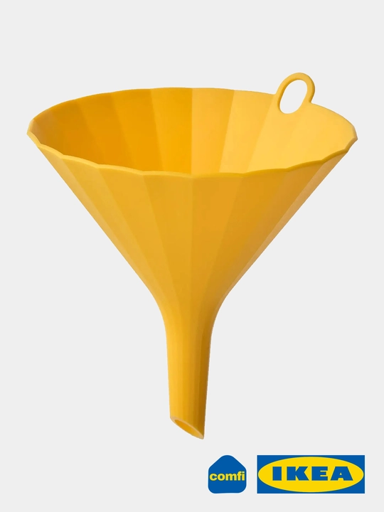IKEA banka uchun voronka Uppfylld, diametri 11,5 sm, yorqin sariq