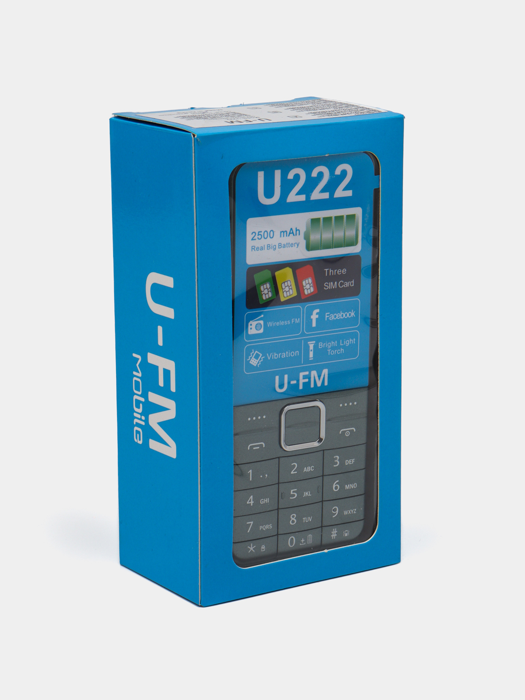 Tugmali telefon U-FM Mobile U222, oddiy telefon, FM radio, 1800 mA/s