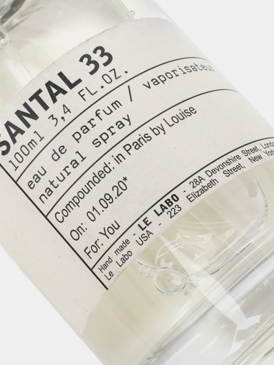 Парфюмерная вода для мужчин Le Labo Santal 33, 10 мл, 100 мл