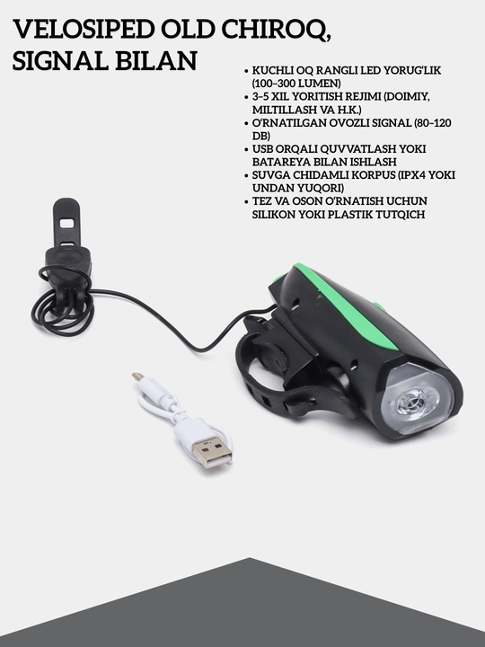 Old velosiped chirog'i, signalli, 75.88 USB kabeli - 