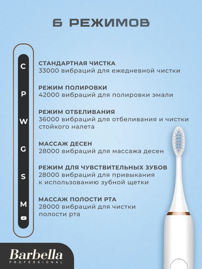 Elektr tish cho'tkasi, irrigator, bolalar va kattalar uchun tish cho'tkasi, 6 rejim