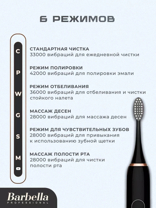 Elektr tish cho'tkasi, irrigator, bolalar va kattalar uchun tish cho'tkasi, 6 rejim