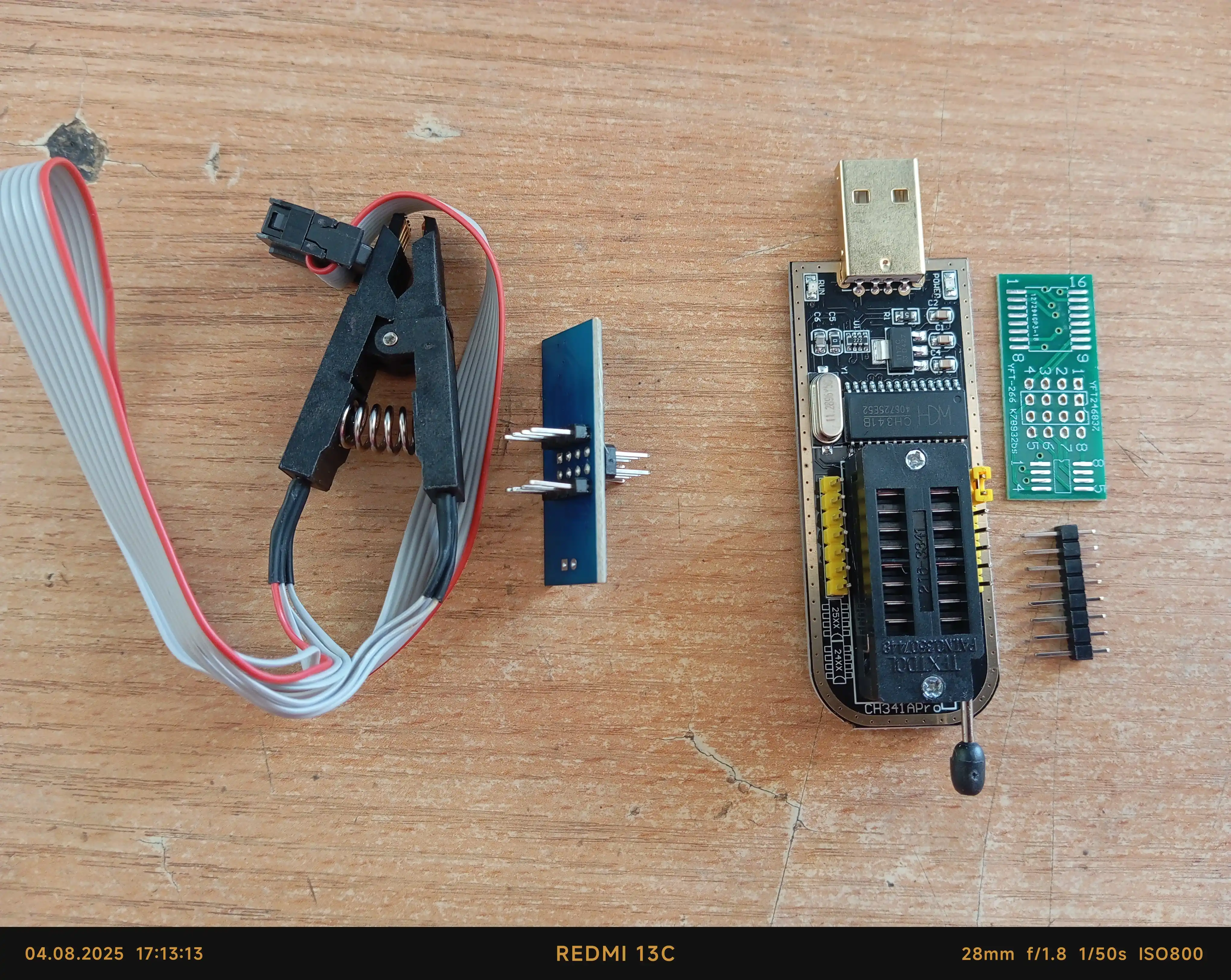 Адаптер прищепка для программатора SOIC8 SOP8 BIOS флеш шлейф flash spi