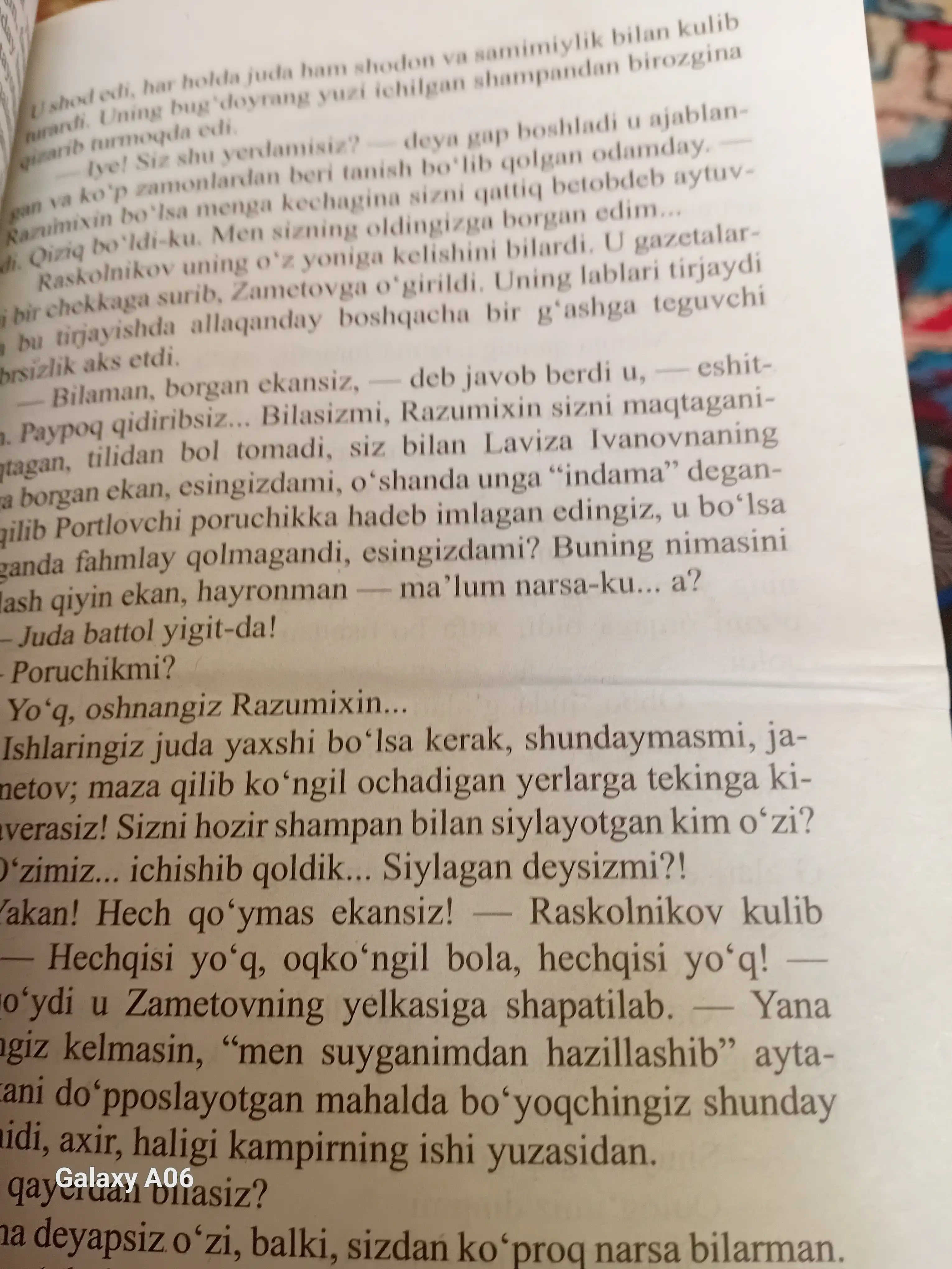 Fyodor Dostoyevskiy, Jinoyat va jazo, o‘zbek tilida