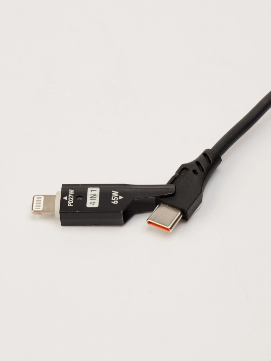 Кабель для зарядки, 65 Вт, 4 в 1, iPhone, Samsung, Redmi, Type-C, Lightning - 