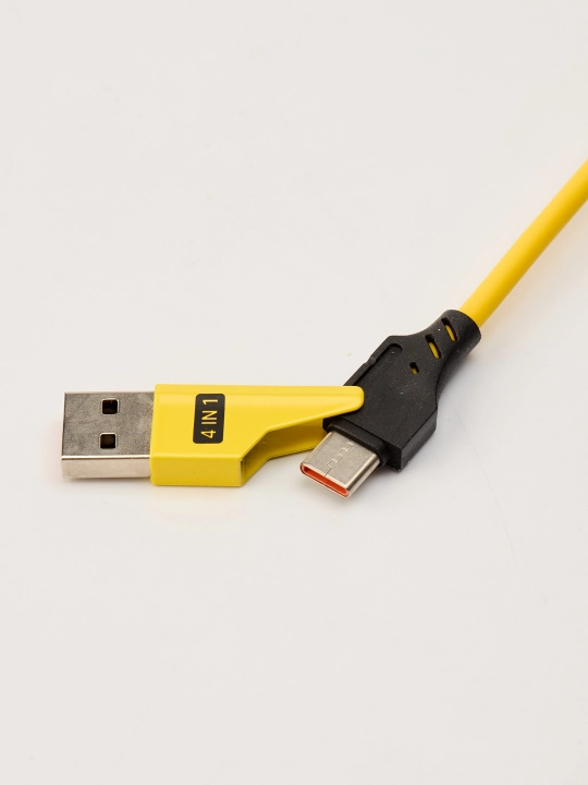Zaryadlash kabeli cho'ziluvchan, 65 Vt, 4 tasi 1 da, iPhone, Samsung, Redmi, Type-C, Lightning