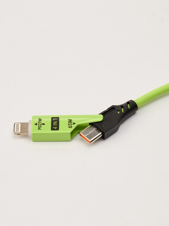 Zaryadlash kabeli cho'ziluvchan, 65 Vt, 4 tasi 1 da, iPhone, Samsung, Redmi, Type-C, Lightning
