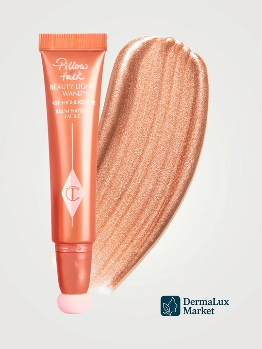 Charlotte Tilbury Pillow Talk suyuq xaylayteri - krem rangli, chidamli, yumshoq applikatorli