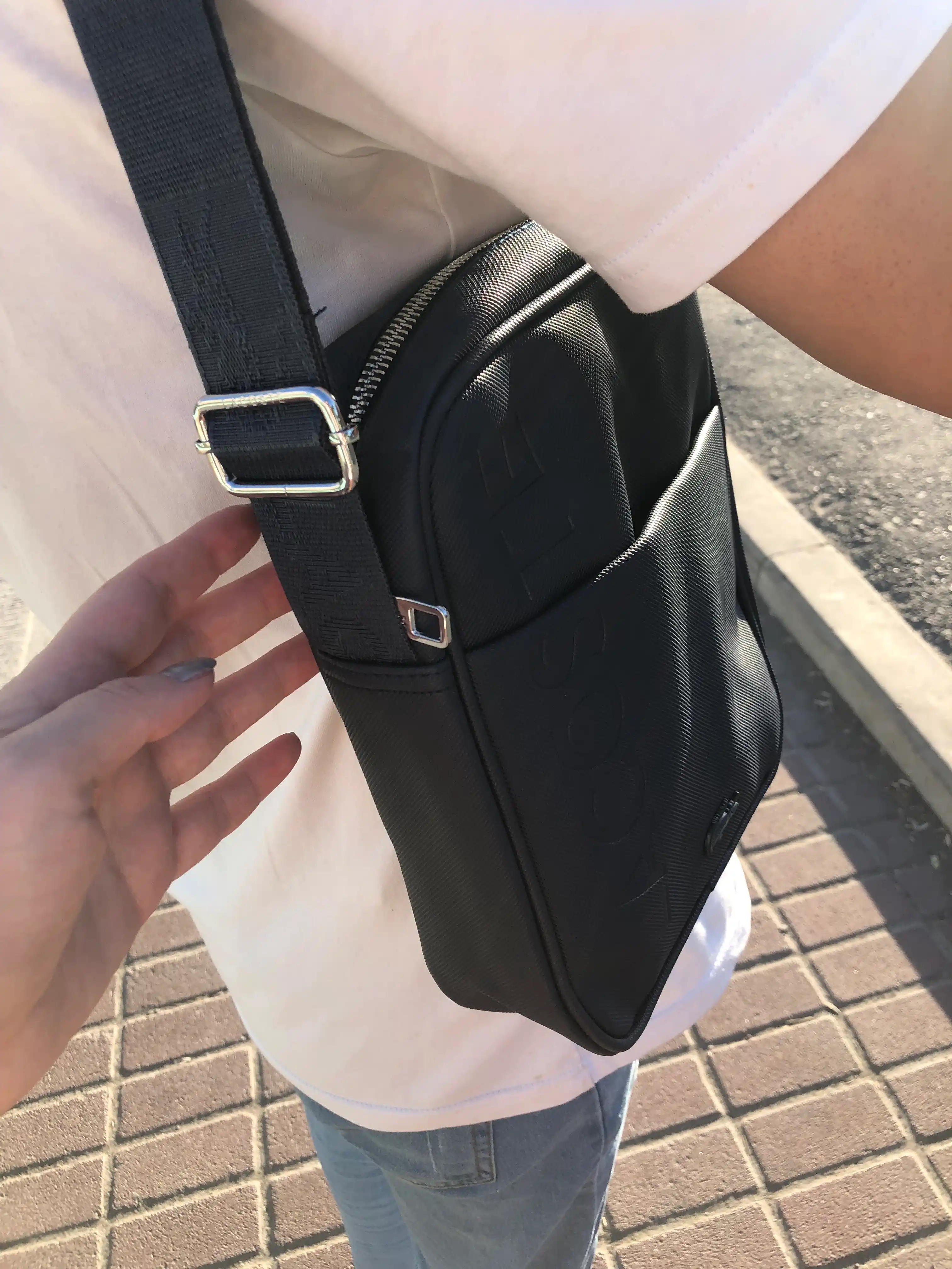 Мужская сумка через плечо, водонепроницаемая LACOSTE