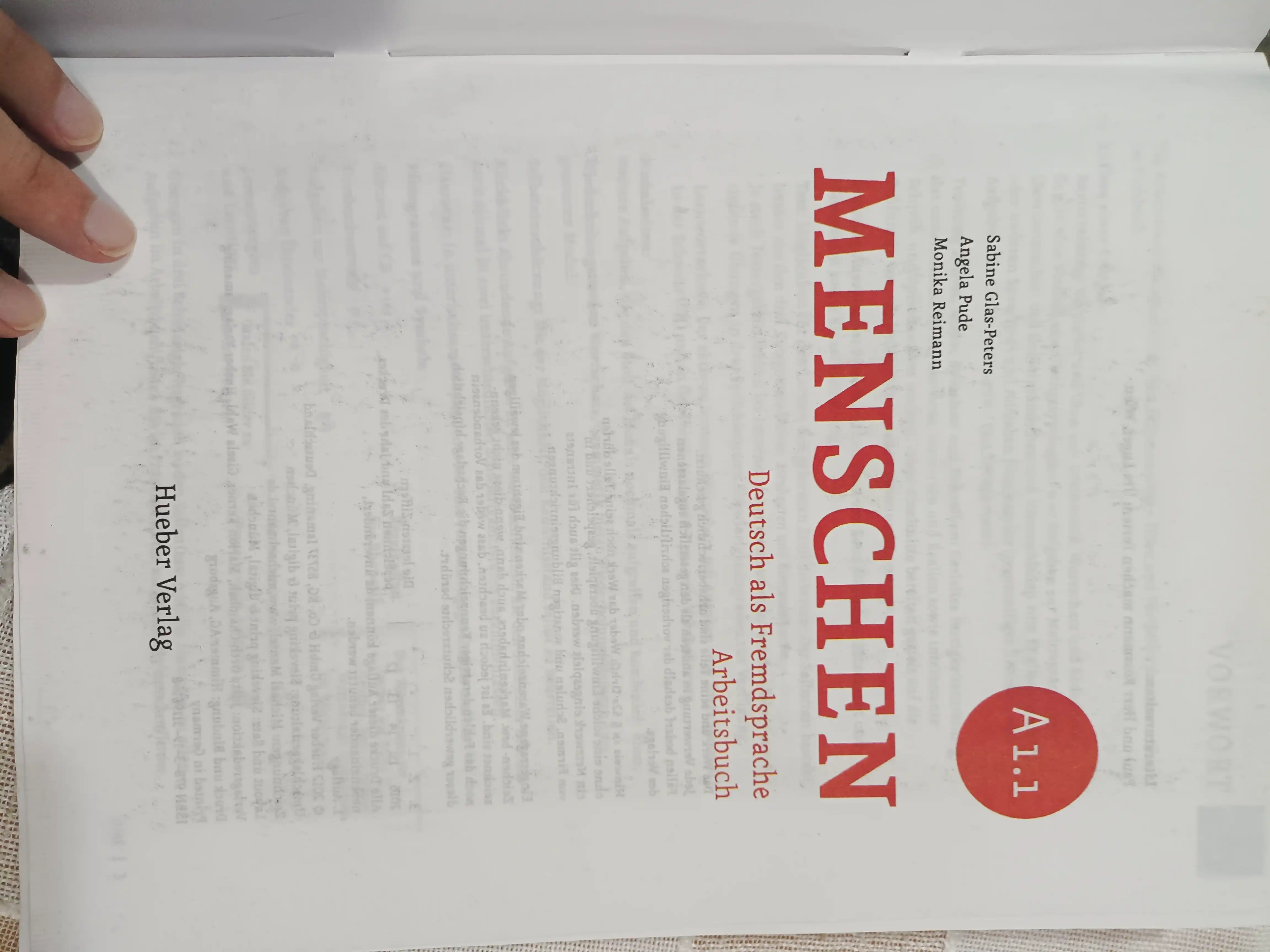 Menschen Kursbuch Arbeitsbuch A1.1