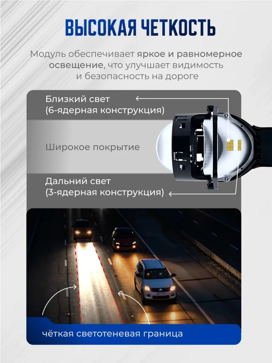K5 BILED LED linzalari 3.0 dyuym