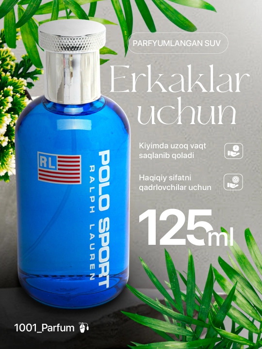 Erkaklar uchun Polo Sports RL xushbo‘ylangan suv, 125 ml - 