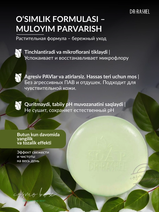 Qayta tiklovchi, antiseptik va intim joylar uchun oqartiruvchi sovunlar Dr.Rashel, 100 gr