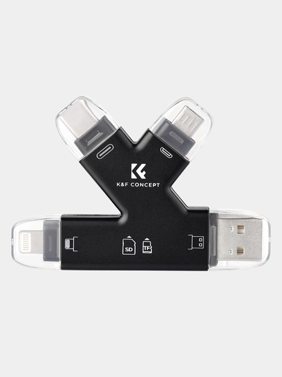Скоростной кардридер, 6 в 1 - K&F USB 3.0, адаптер для карт памяти SD TF MicroSD