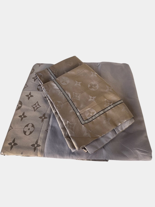 Комплект постельного белья, узор Louis Vuitton, шелк и хлопок, двуспальная простыня