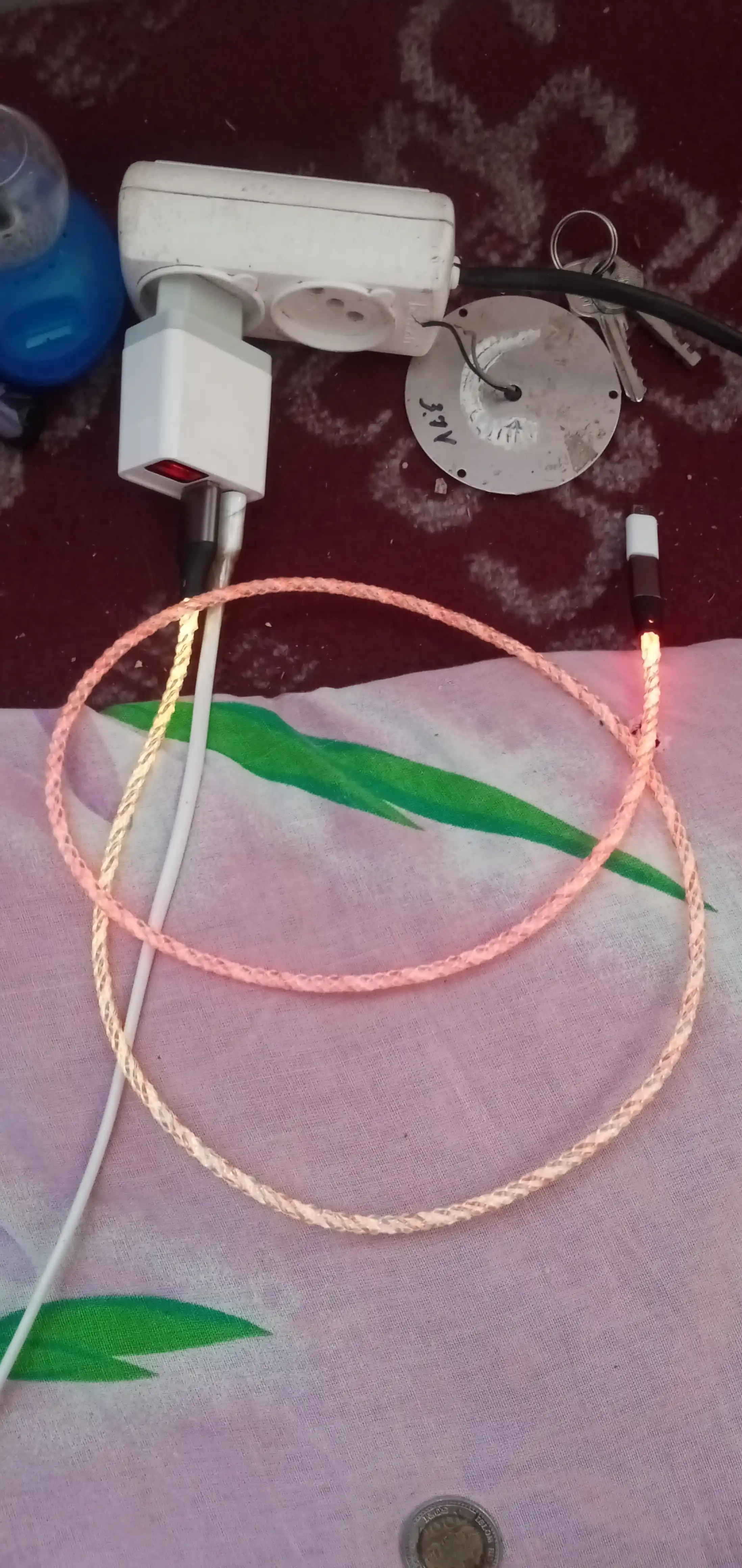 Porlayotgan sim kabel Android va iPhone USB TYPE-C bilan zaryadlash uchun
