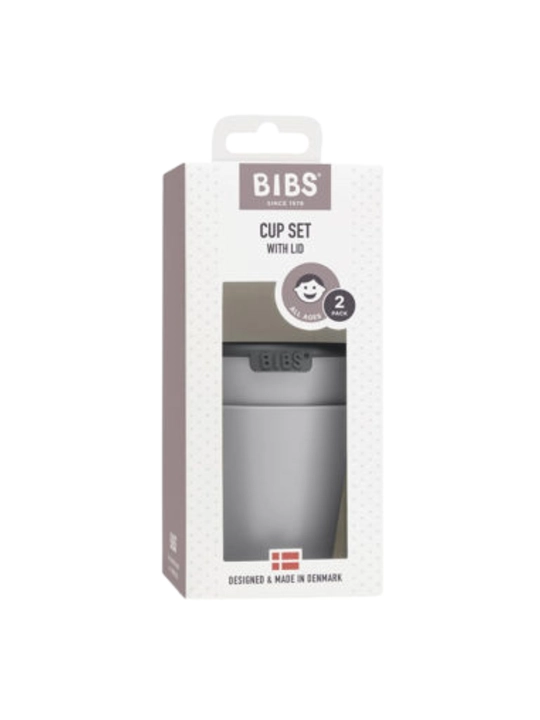 BIBS Набор детских стаканов с крышкой Cup Set, 2 шт., разные цвета