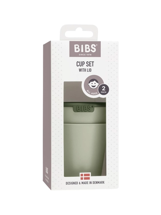 BIBS Набор детских стаканов с крышкой Cup Set, 2 шт., разные цвета