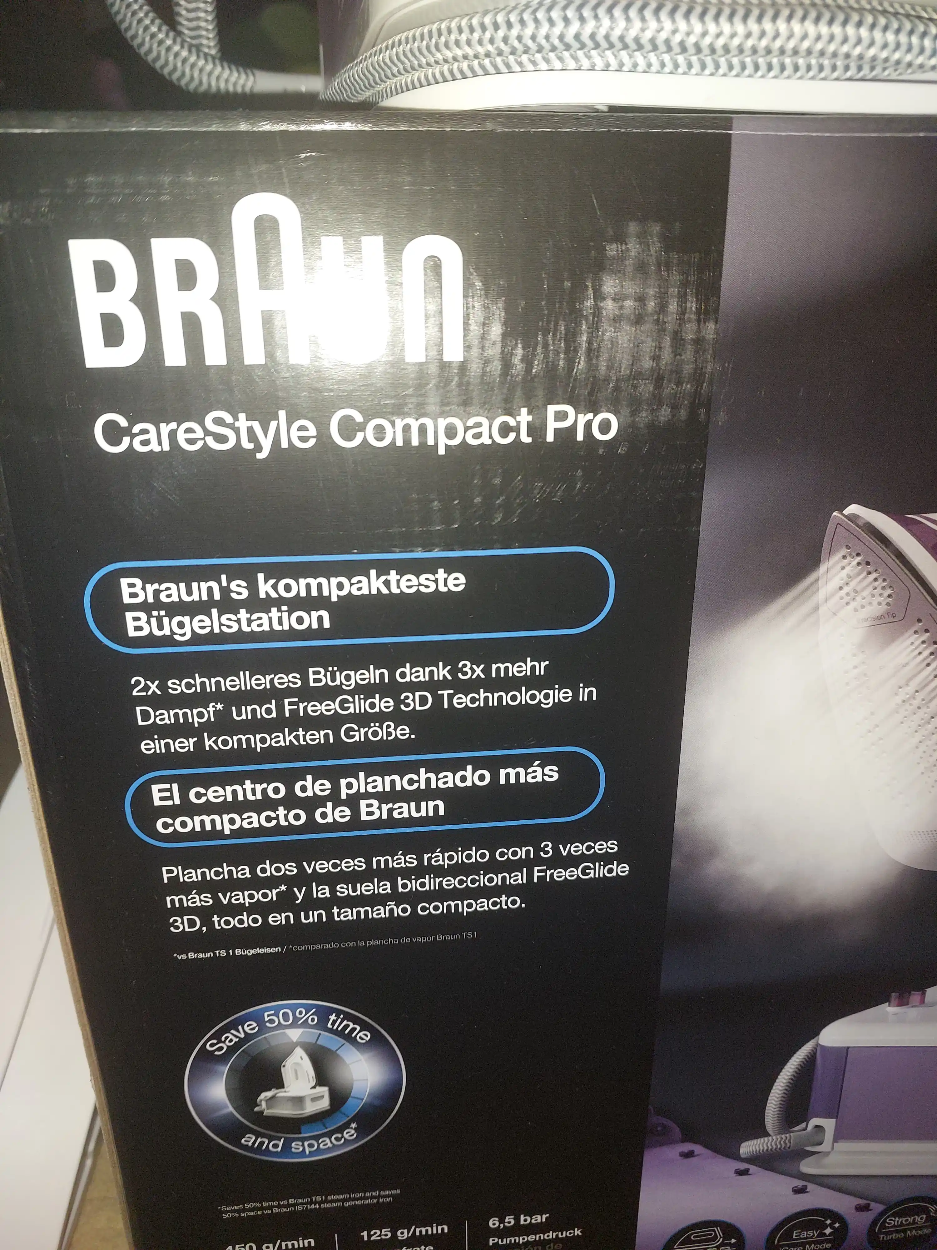 Braun IS2577VI CareStyle Compact Pro bug‘ generatori, 2400 Vt, 6,5 bar, 1,5 l suv baki