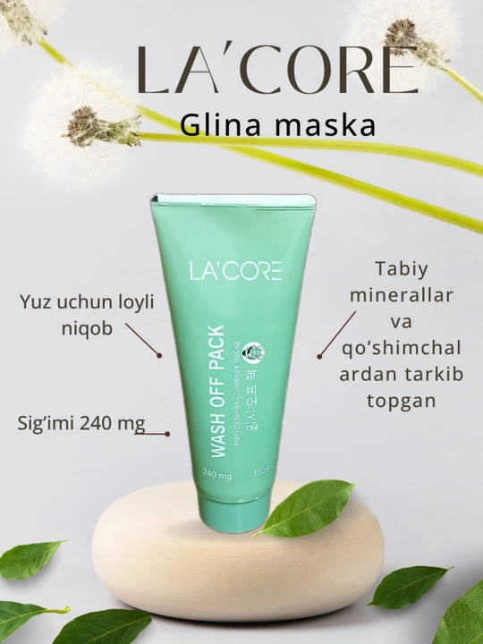 La’core niqobi - terini parvarish qilish uchun chuqur tozalovchi va namlovchi niqob - 