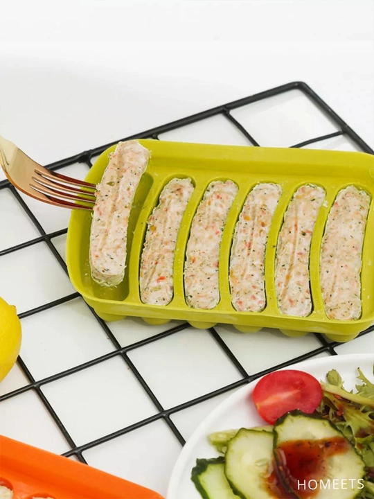 Форма для запекания сосисок, силиконовая с крышкой, в духовке, 6 ячеек, жаропрочная