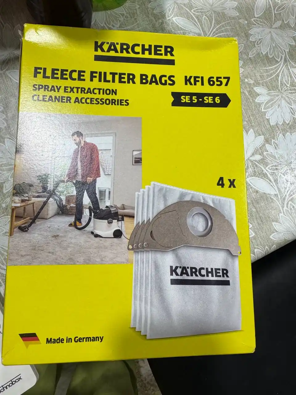 Karcher KFI 657 SE 3, SE 5 changyutgichlar uchun filtr qoplari, 4 dona, 2,863-371,0