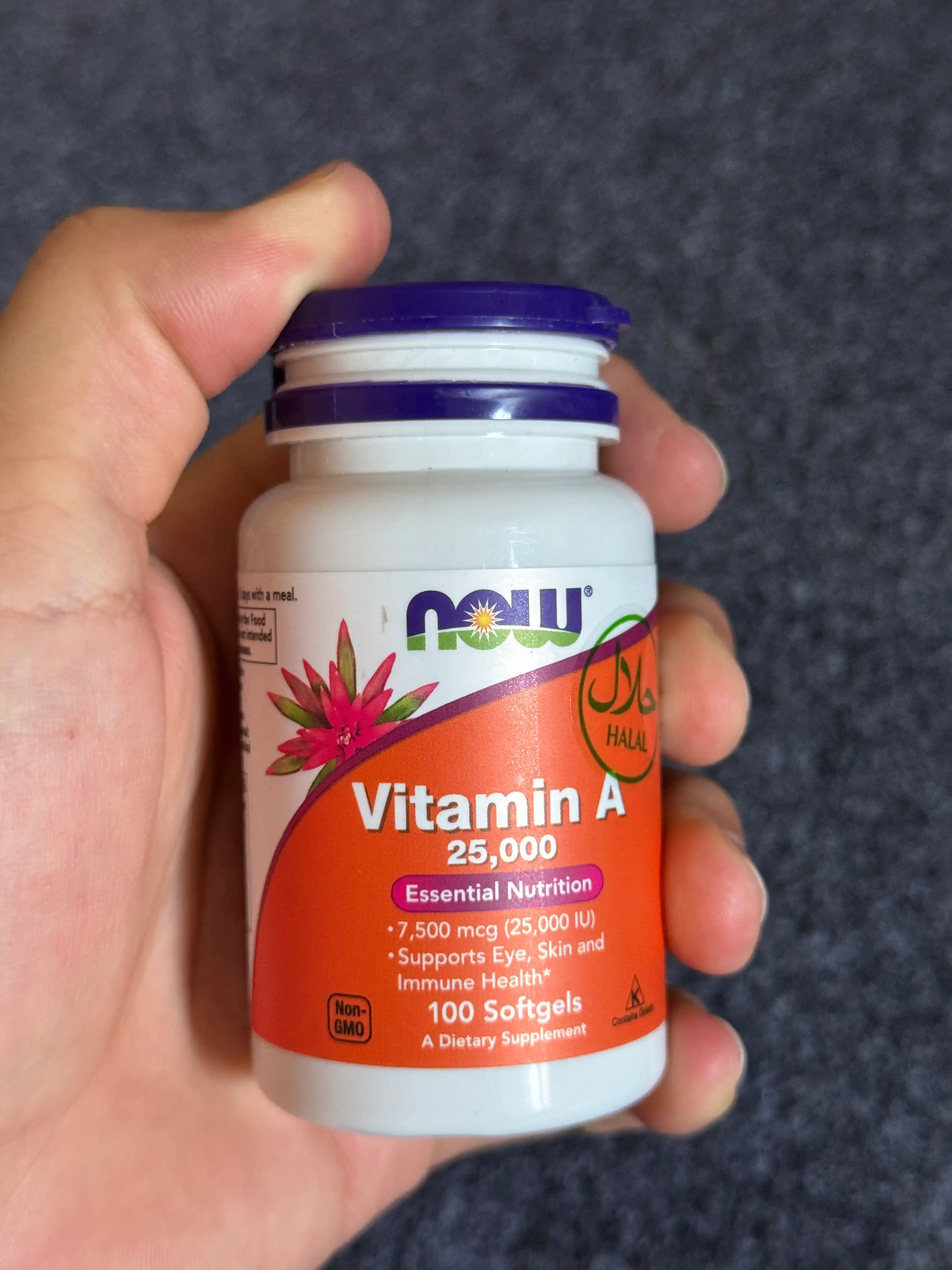 Kapsulalar Now Supplements, Vitamin A 10000 ME va 25000 ME, 100 dona,